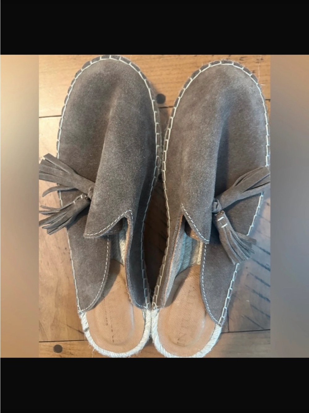 Taupe Suede Tassel Slip-On Espadrilles - Women